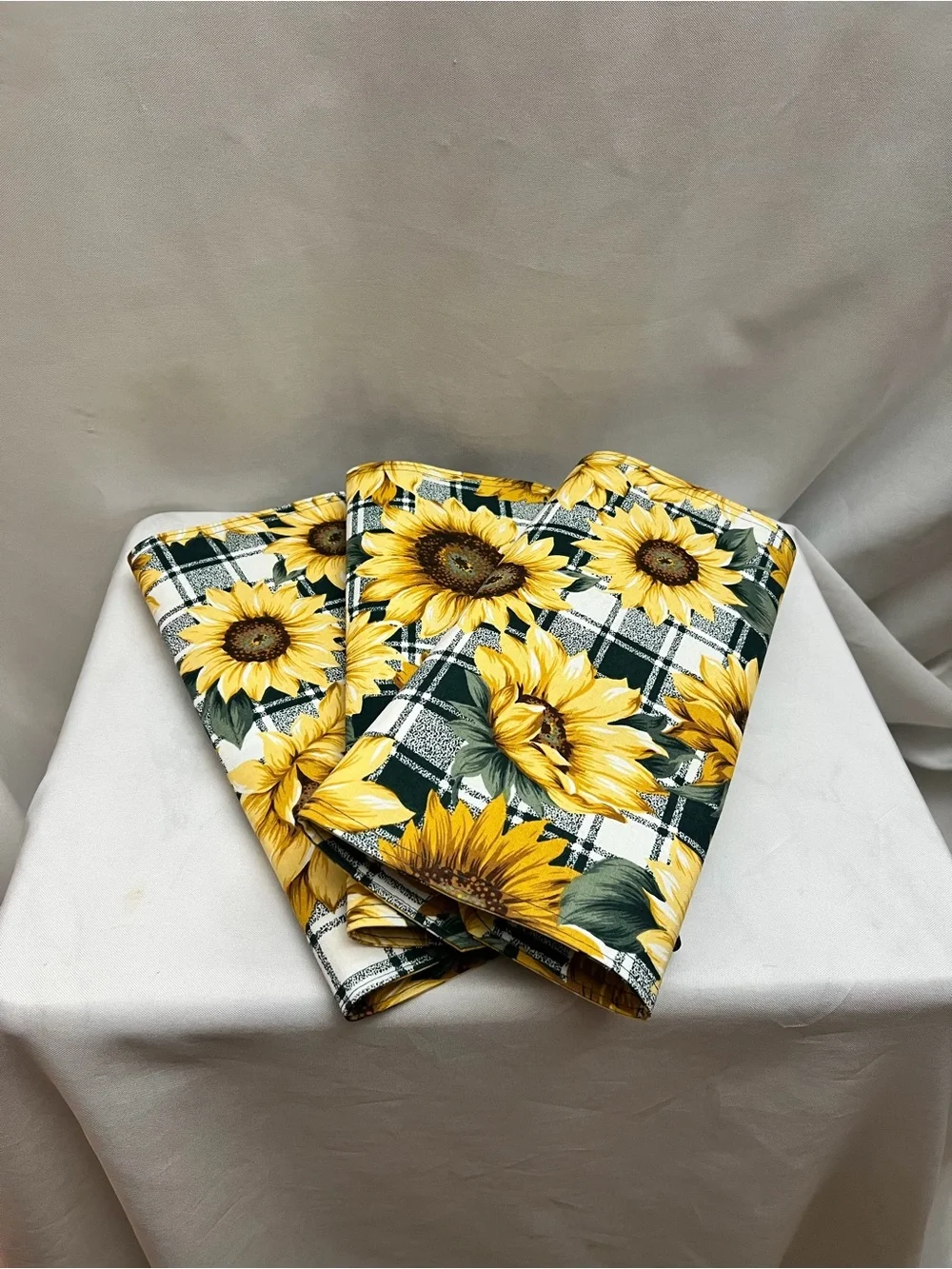 Set Of 3 Handmade Sunflower Placemats Farmhouse Country Kitchen Table Decor